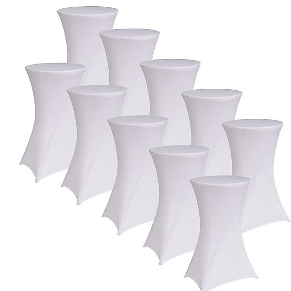 TRUTZHOLM 10er Set Stehtischhusse Husse Bistrotisch Decke 60cm Weiß günstig online kaufen