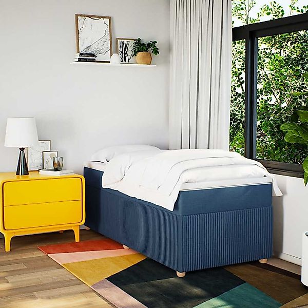 vidaXL Bett Boxspringbett mit Matratze Blau günstig online kaufen