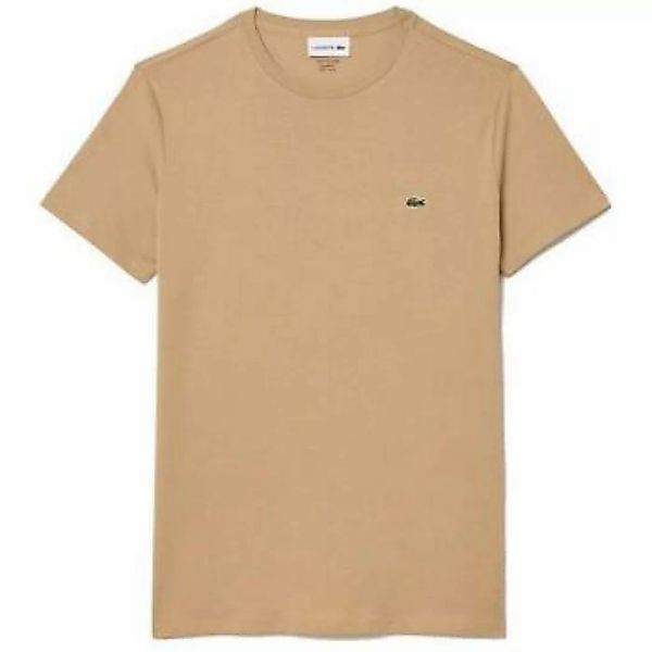 Lacoste  T-Shirts & Poloshirts Cotton Pima Crew Neck T-Shirt Beige günstig online kaufen