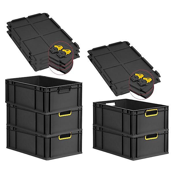 PROREGAL SuperSparSet 5x Eurobox Nextgen Color Mit Scharnierdeckel HxBxT 22 günstig online kaufen