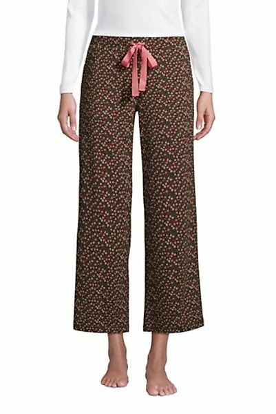 Weite Jersey Pyjama-Hose in 7/8-Länge, Damen, Größe: S Normal, Grün, by Lan günstig online kaufen