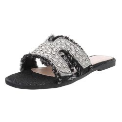 Ital-Design Funkelnde Sommer-Sandalen mit Fransen für günstig online kaufen