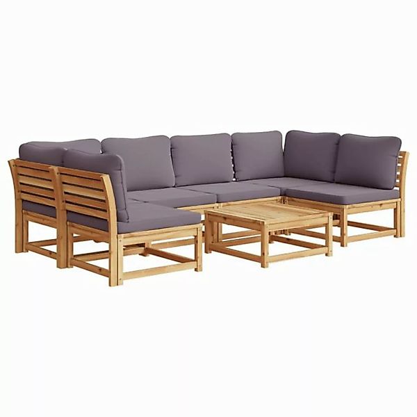 vidaXL Sofaelement 7-tlg. Garten-Lounge-Set mit Kissen Massivholz (1 St) günstig online kaufen