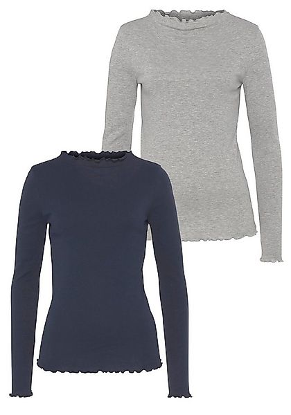 Flashlights Langarmshirt (2er- Pack) sehr figurbetonte Passform, gekräuselt günstig online kaufen