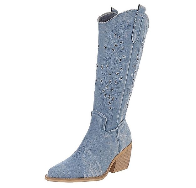 Ital-Design Damen Cowboyboots Western Sommerboots (88843818) Blockabsatz St günstig online kaufen