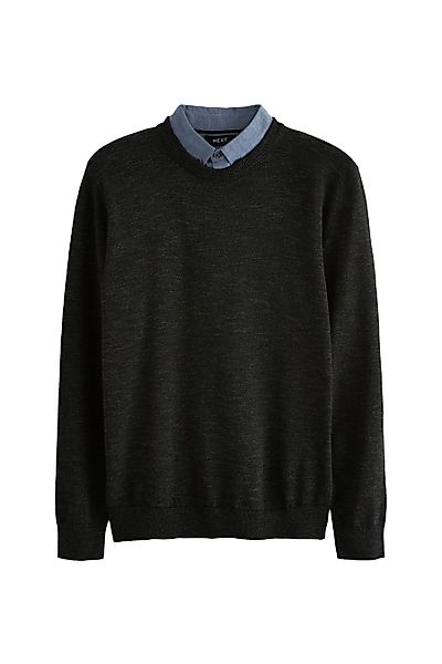 Next 2-in-1-Pullover Oxford-Pullover mit angedeutetem Hemd günstig online kaufen