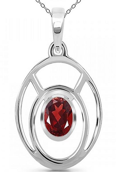 Limana Silberkette echter Granat Edelstein 925 Sterling Silber Kette mit An günstig online kaufen