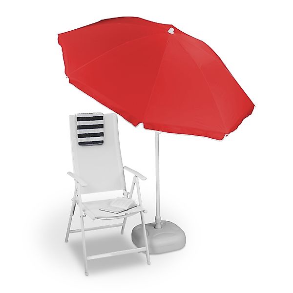 relaxdays Balkonschirm Sonnenschirm 180 cm, Rot günstig online kaufen