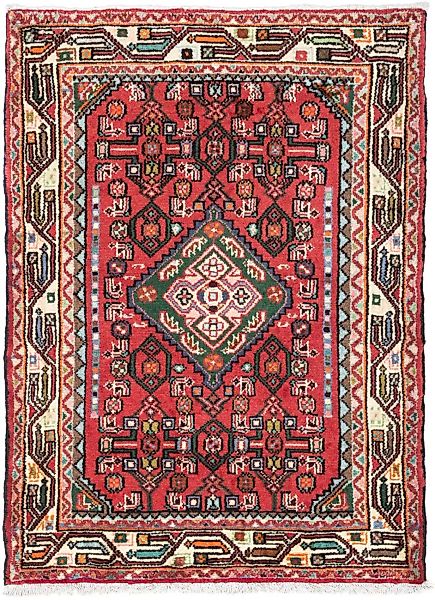 morgenland Wollteppich »Hosseinabad Medaillon Rosso scuro 136 x 82 cm«, rec günstig online kaufen
