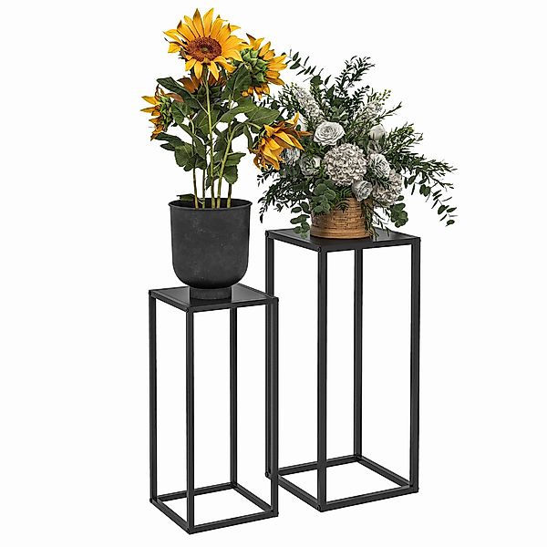 Outsunny Blumenständer 2 unterschiedliche Höhen (Pflanzenhalter, günstig online kaufen