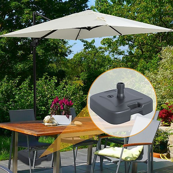 Outsunny Schirmständer befüllbar mit Sand oder Wasser, schwarz 46x45x26cm, günstig online kaufen