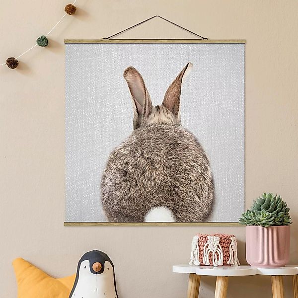 Stoffbild mit Posterleisten Hase von hinten günstig online kaufen