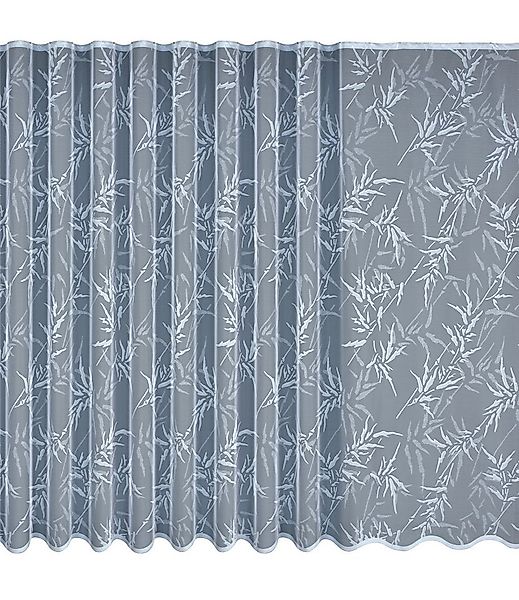 QBTEXTIL Gardine Bambus Blätter Weiß (1 St), Kräuselband, Bambus Blätter Mu günstig online kaufen