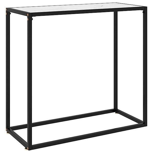 vidaXL Konsolentisch Weiß 80x35x75 cm Hartglas 322809 günstig online kaufen