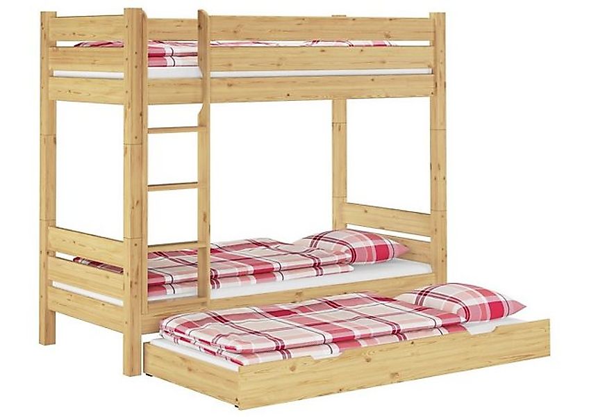 ERST-HOLZ Etagenbett Hochbett 90 x 200 Massiv Rollrost Matratze Gästebettka günstig online kaufen
