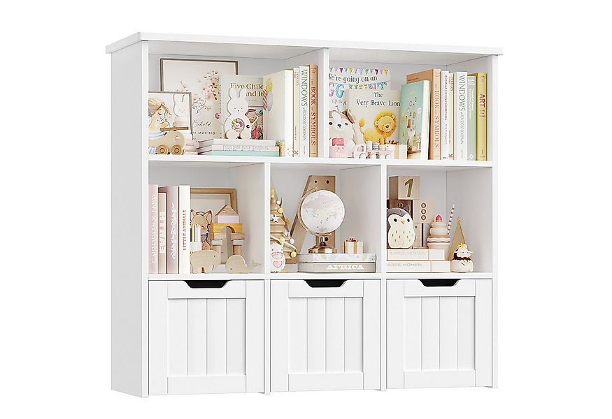 Homfa Kinderregal mit 3 Spielzeugkisten auf Rollen, Spielzeugregal mit 5 of günstig online kaufen