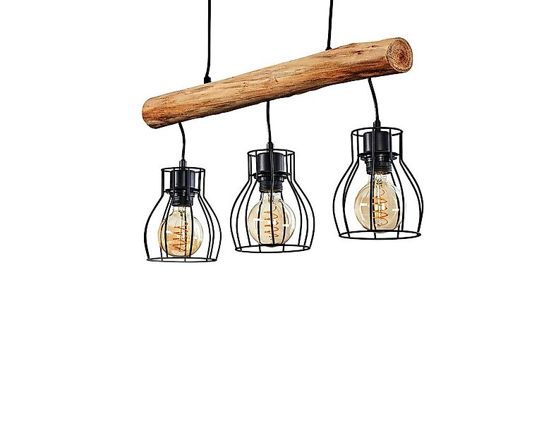 hofstein Pendelleuchte »Aprica« moderne Hängelampe aus Metall/Holz in Schwa günstig online kaufen