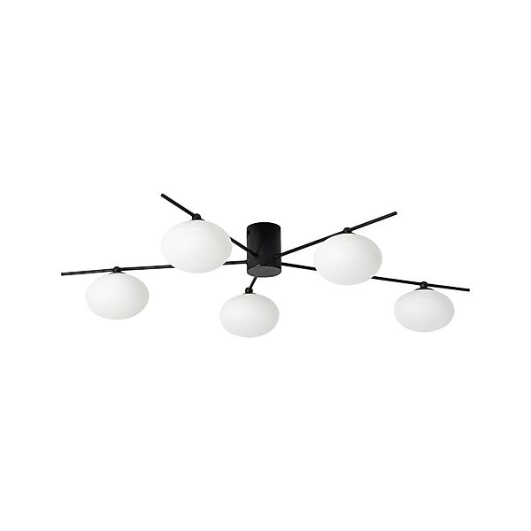 Lindby Deckenlampe Valisa 10025795 in Schwarz aus Glas 5-flammig G9 Wohnzim günstig online kaufen