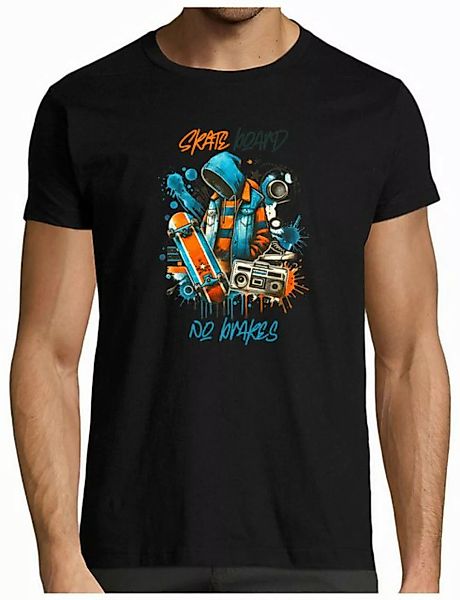 MyDesign24 T-Shirt Herren Skater Shirt "Skateboard No Brakes" Modernes Skat günstig online kaufen