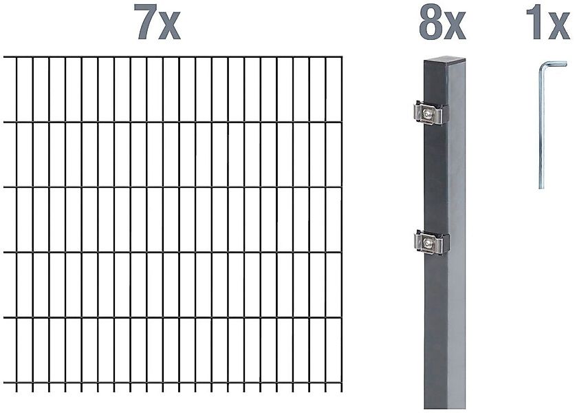 Alberts Doppelstabmattenzaun Grundset, (Set), Höhe: 80-160 günstig online kaufen