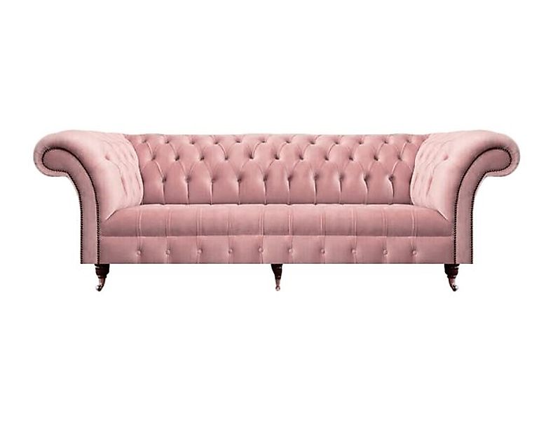 JVmoebel Chesterfield-Sofa Polstermöbel Sofa Dreisitze Neu Textil Rosa Einr günstig online kaufen