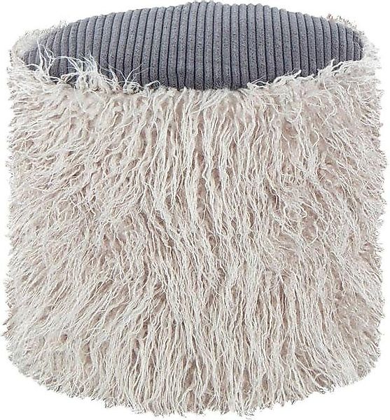 Kayoom Pouf "Fellpouf Bobtail 125, Fellhocker in zweifarbigem Design" 1 Stk günstig online kaufen