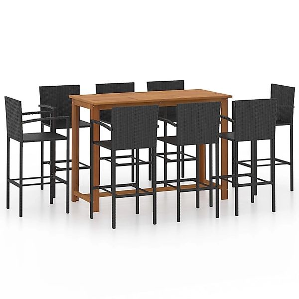 vidaXL 9-tlg Gartenbar-Set Schwarz Modell 99 günstig online kaufen