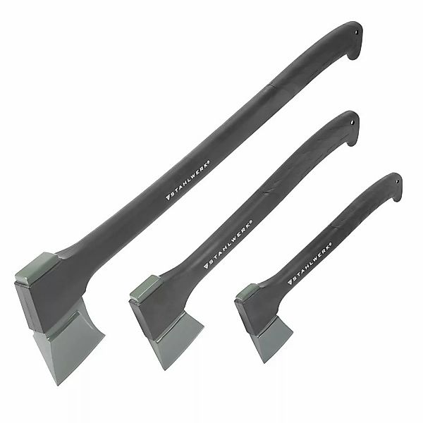 STAHLWERK Axt 3Er Set 355/ 445/ 775 Mm Beil Aus Carbon-Stahl Mit Fiberglas- günstig online kaufen