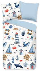 good morning Kinderbettwäsche "Ahoy" 2 Stk. tlg. 100% Baumwolle, Reißversch günstig online kaufen