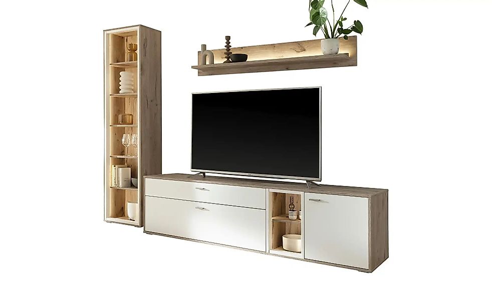 uno Wohnkombination  Santerno ¦ holzfarben ¦ Maße (cm): B: 249 H: 197 T: 50 günstig online kaufen
