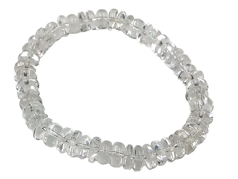 Steinfixx® Perlenarmband Bergkristallarmband Rondell I klarer Bergkristall günstig online kaufen