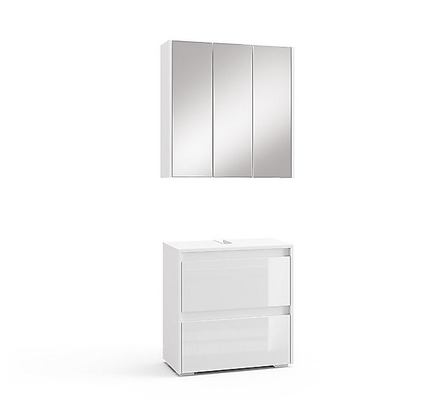 Vicco Badmöbel-Set Majest, Weiß/Weiß Hochglanz, 2 Teile, (2-St., 2er Set) günstig online kaufen