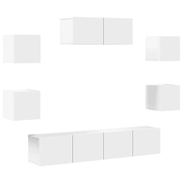 vidaXL 7-Tlg TV-Schrank-Set Weiß Holzwerkstoff 3114510 günstig online kaufen