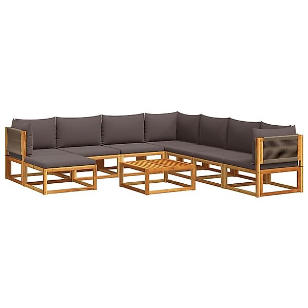 vidaXL 9-tlg. Garten-Sofagarnitur mit Kissen Massivholz Akazie günstig online kaufen