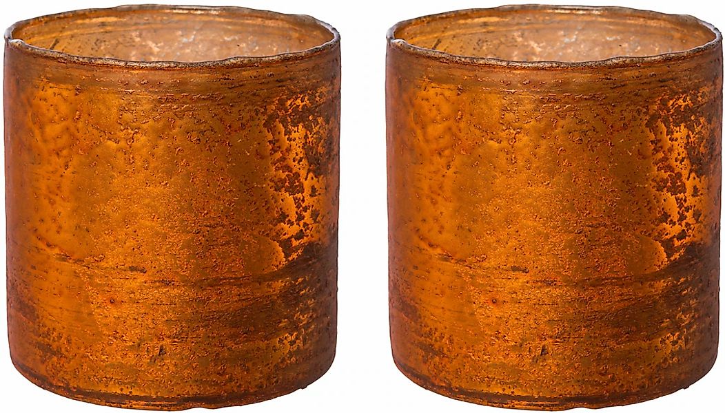 Creativ deco Windlicht "Weihnachtsdeko" mit matter Oberflächenstruktur günstig online kaufen