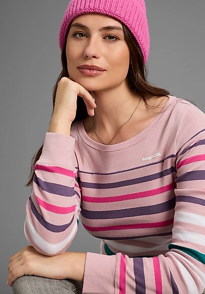 KangaROOS Langarmshirt, körpernahe Passform, unifarben, sportlicher Look, a günstig online kaufen