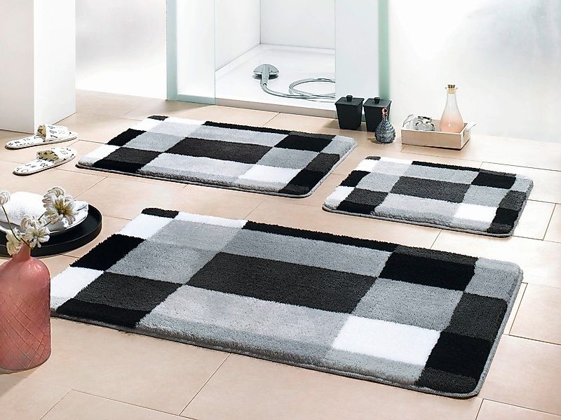 Badematte EDGE, Weiß, Platin, Schwarz, 60 günstig online kaufen