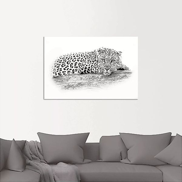 Artland Wandbild "Leopard High Key Optik", Wildtiere, (1 St.), als Alubild, günstig online kaufen