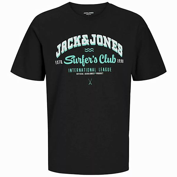 Jack & Jones Rundhalsshirt Jack&Jones XXL T-Shirt schwarz Frontprint JJELOG günstig online kaufen