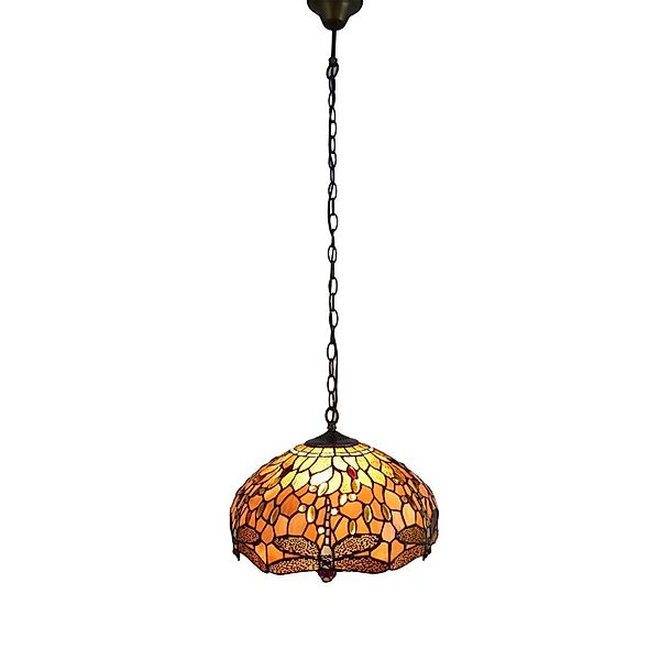 Dapo Decken Pendelleuchte Tiffany Charlotte 1-Flammig 42cm E27 Metall Glas günstig online kaufen