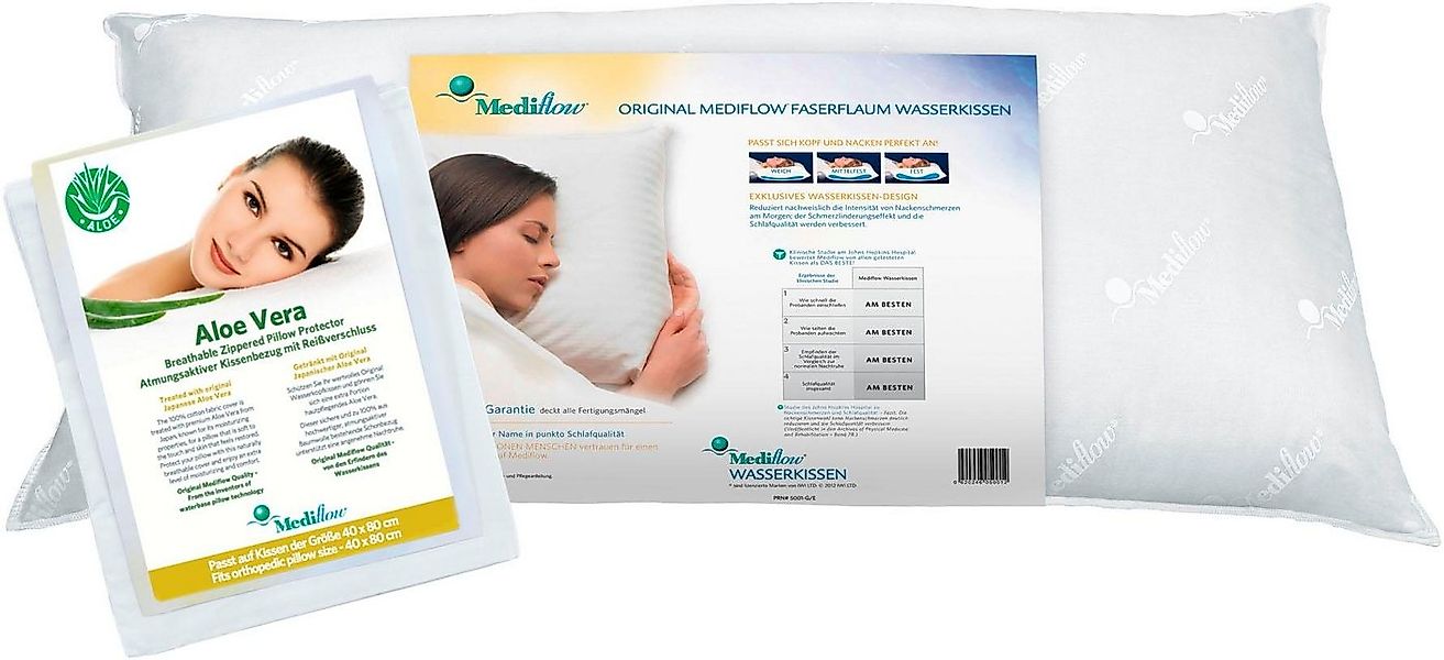 Mediflow Wasserkissen Mediflow Aloe Vera Kombipack - Kissen+Bezug 5223 40x8 günstig online kaufen