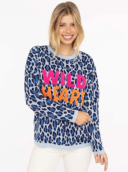Zwillingsherz Strickpullover ""Wild Heart"", mit Neon Aufschrift günstig online kaufen
