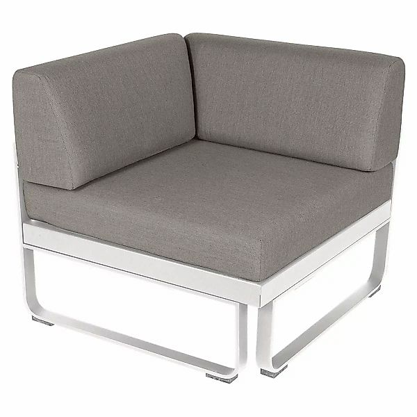 Bellevie Lounge Eck-Modul 01 Baumwollweiß B8 Taupegrau 1-Sitzer günstig online kaufen