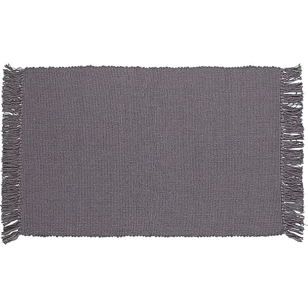 OBI Baumwoll Teppich Uni Dunkelgrau 50 x 80 cm günstig online kaufen