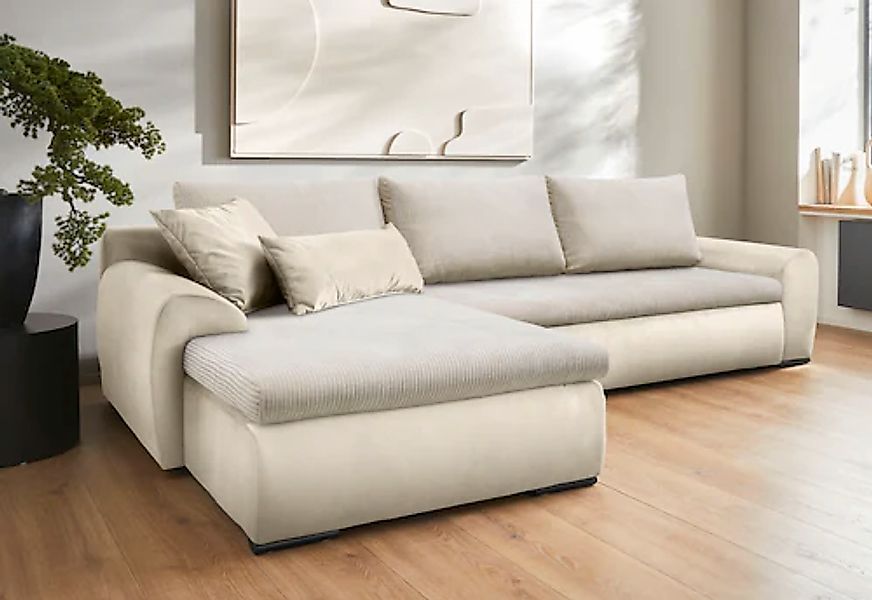 Home affaire Ecksofa »Win, L-Form, Breite 285cm« optional mit Schlaffunktio günstig online kaufen