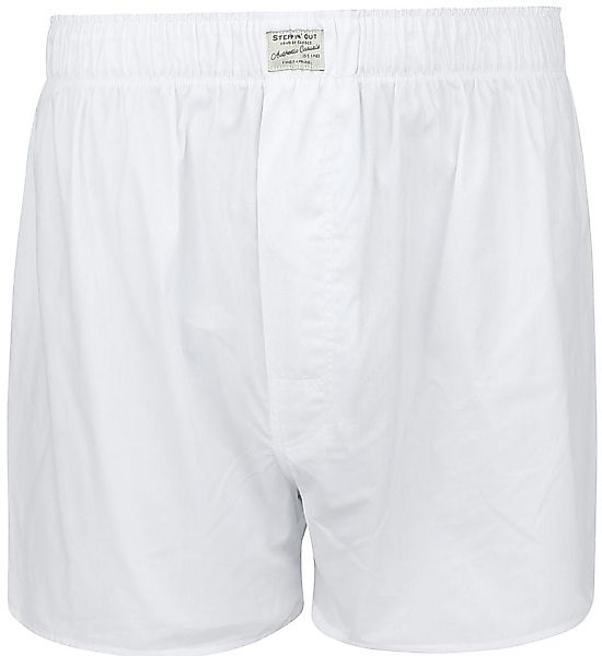 Steppin' Out Boxershort Solid Poplin Weiß - Größe S günstig online kaufen