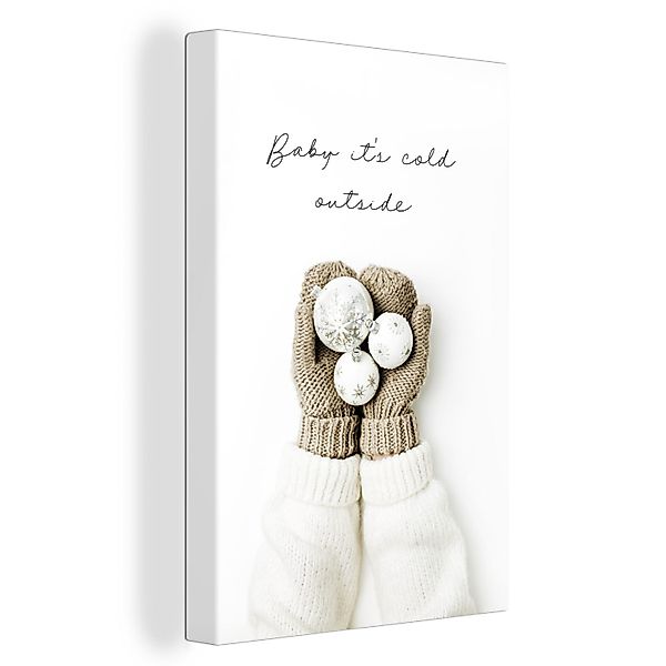 OneMillionCanvasses® Leinwandbild Winter - Handschuhe - günstig online kaufen