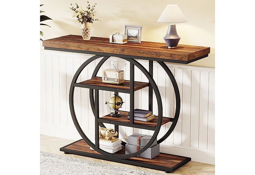 Tribesigns Konsolentisch industrieller Sofatisch mit 4 Ablageflächen für Wo günstig online kaufen