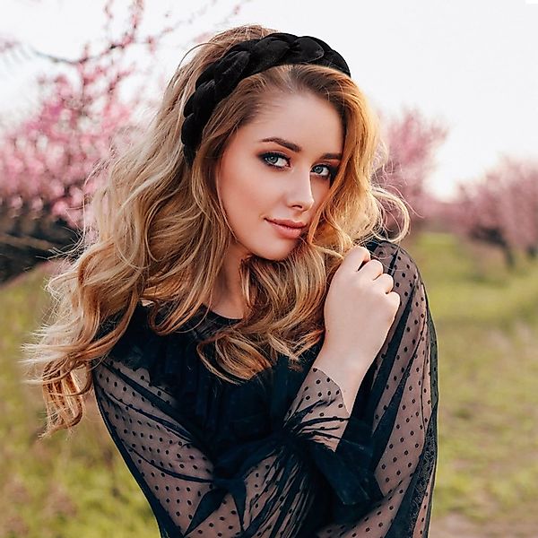 Coonoor Haargummi Samt Haarreif Geflochten Stirnband Vintage Breit Haarband günstig online kaufen