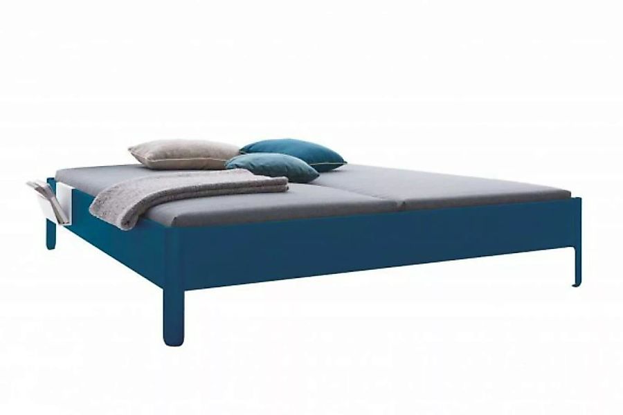 NAIT Doppelbett farbig lackiert Kapitänsblau 180 x 220cm Ohne Kopfteil günstig online kaufen